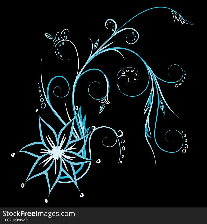 Beautifull Vector pattern on black background (illustration)