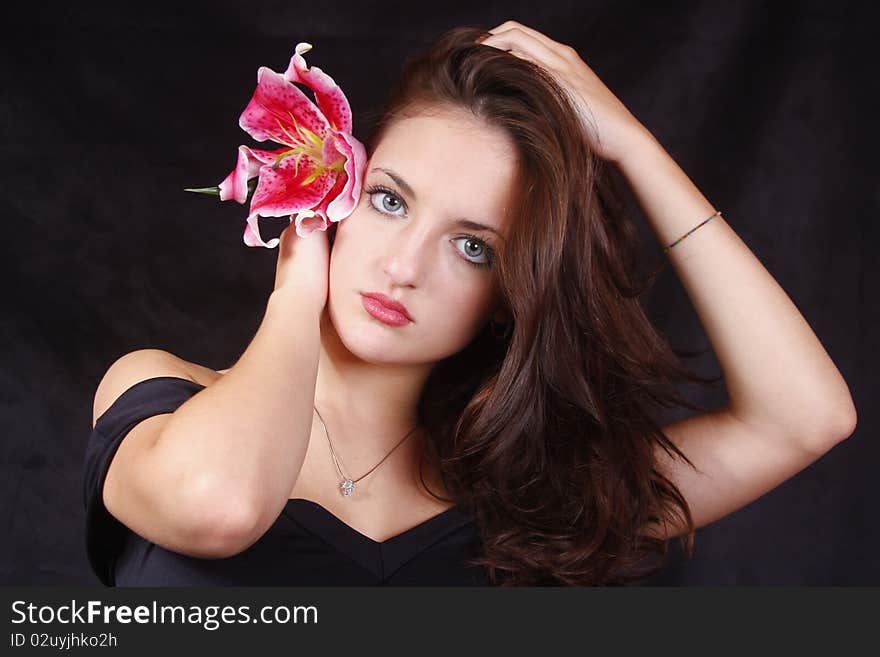 Young girl with flowers 3