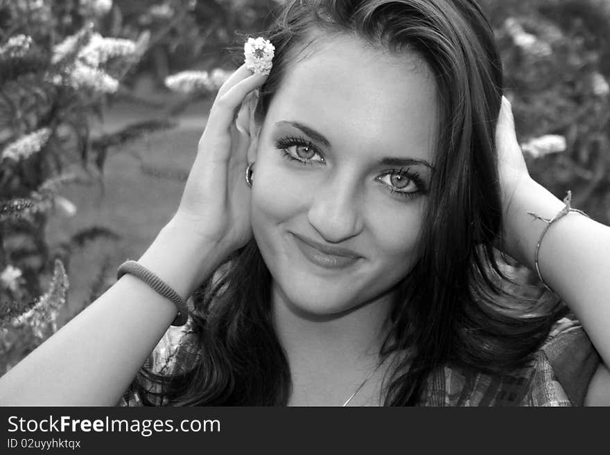 Beautiful young girl 8 bw