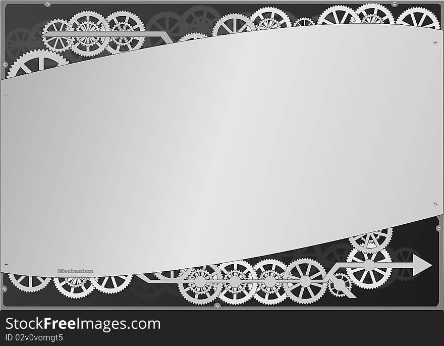 Vector background with abstract mechanism elements.