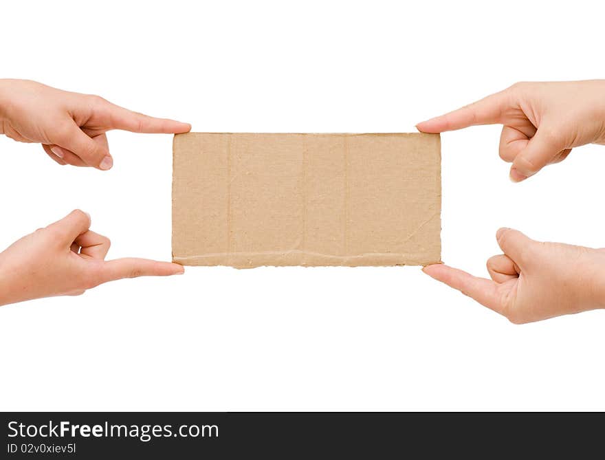 Cardboard  tablet in a hand