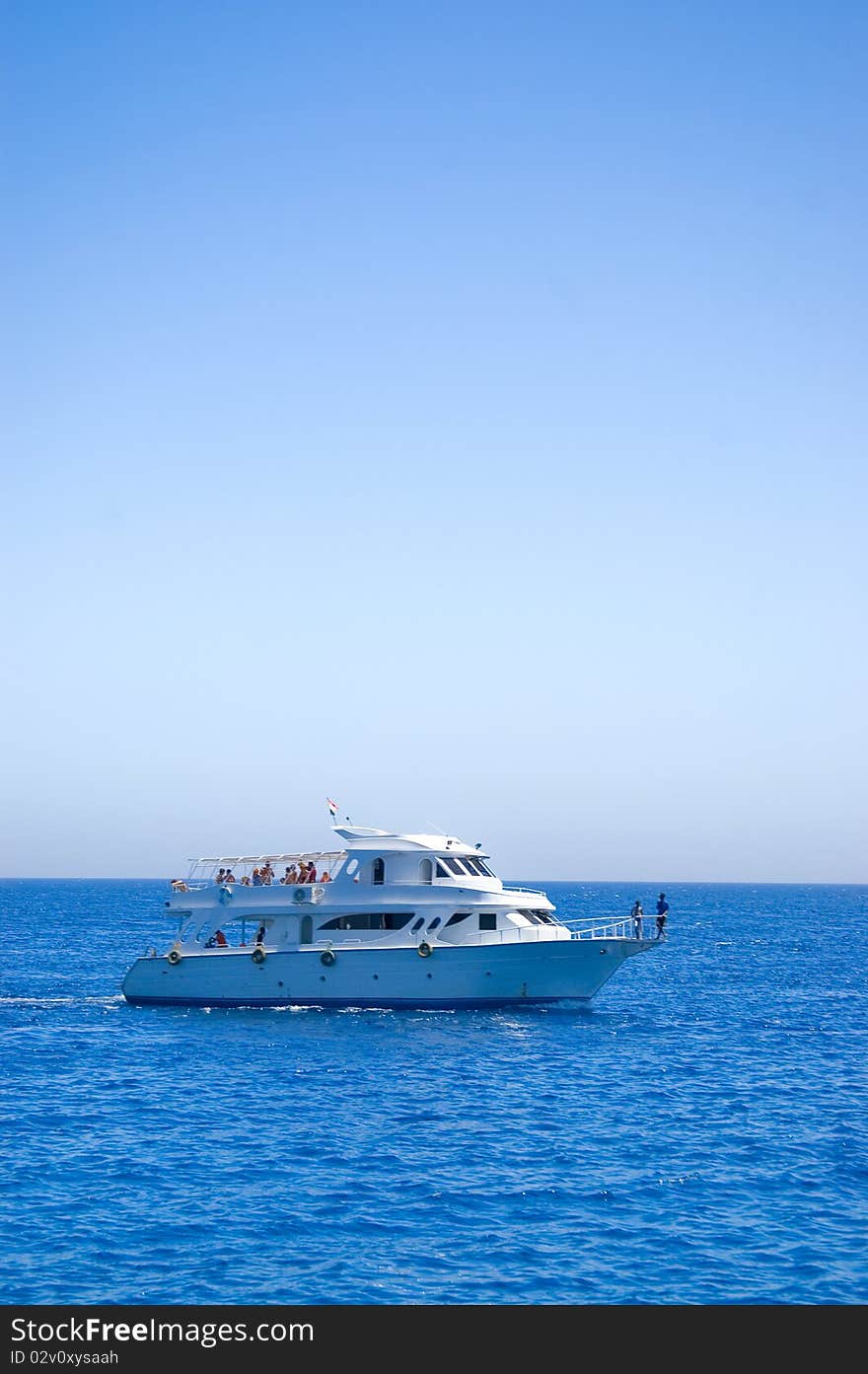 White yacht in the sea