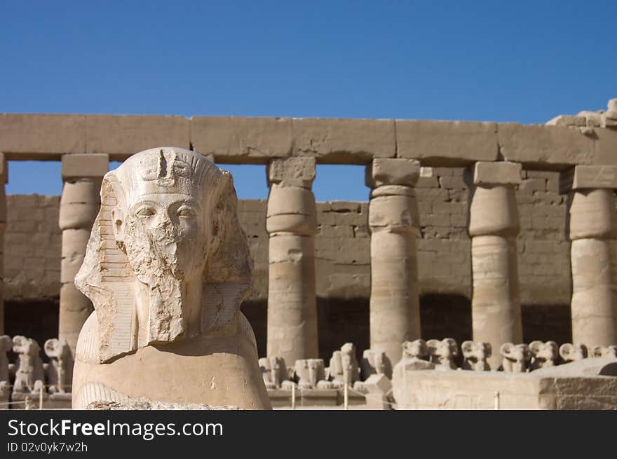 Statues In The Ancient Temple. Luxor. Egypt