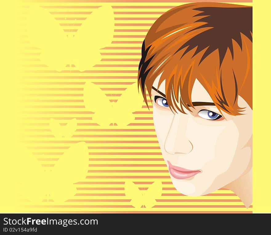 Face handsome man with red hair