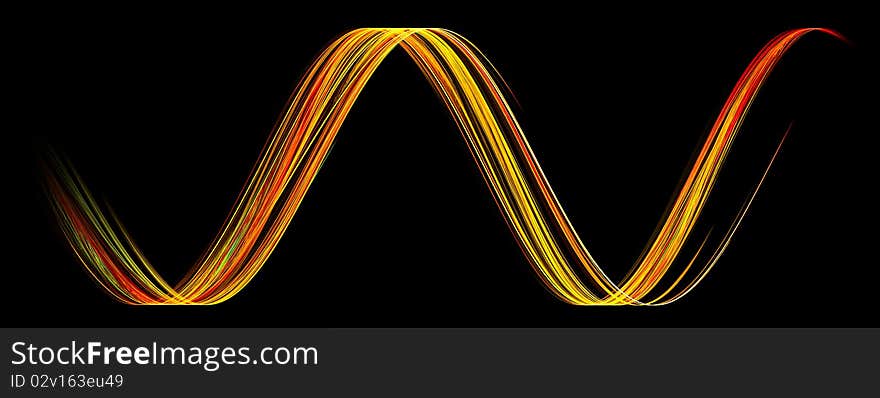 Abstract sinusoid isolated on a black background