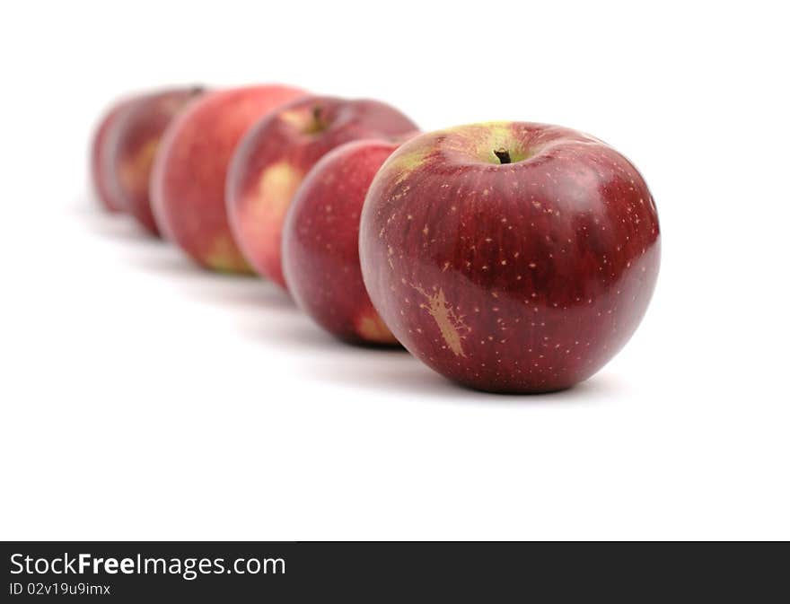 Apples, arrayed on a white background. Apples, arrayed on a white background