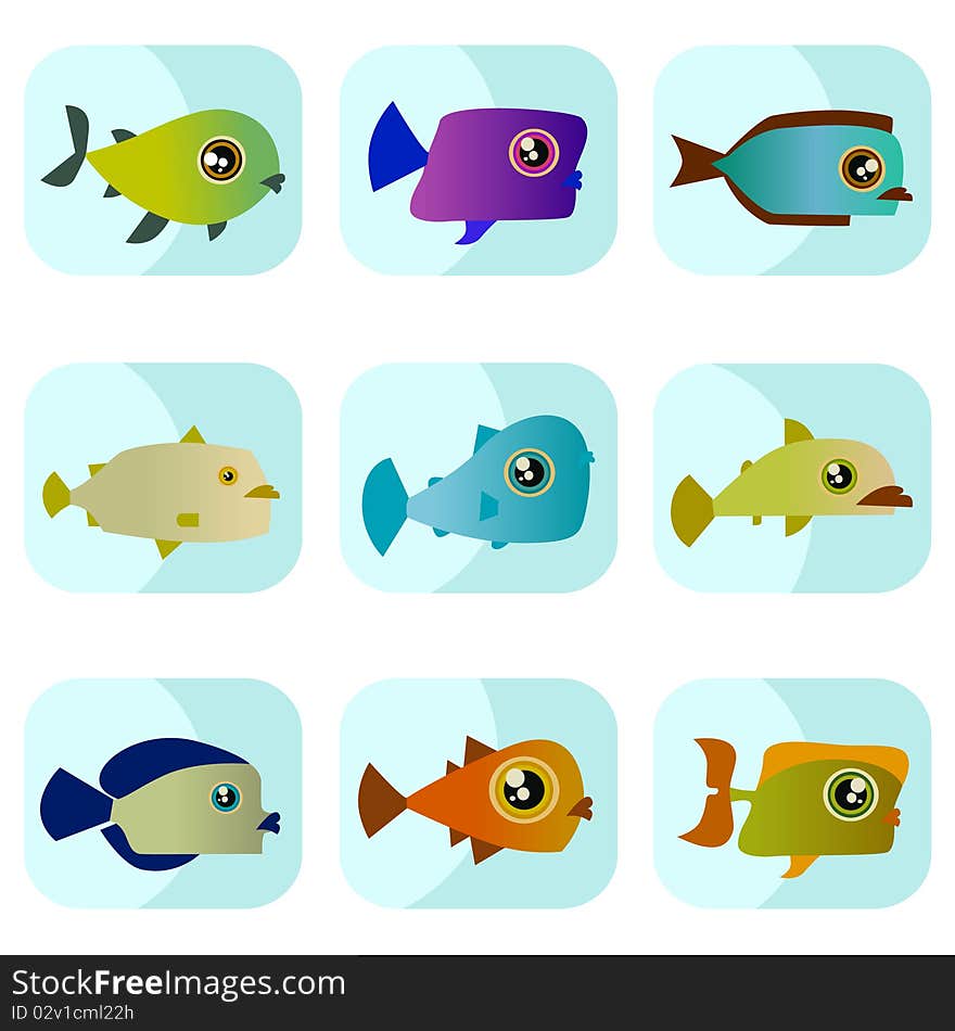 Cartoon Fish Set