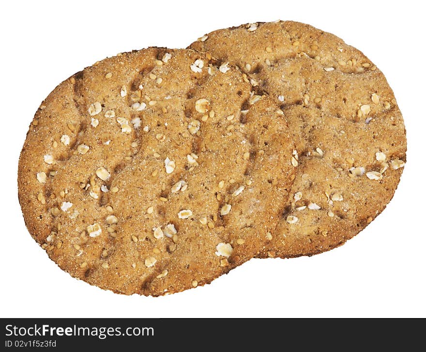 Round crispbread ,isolated on white with clipping path.