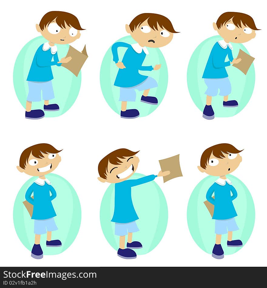 Set of student character illustration vector. Set of student character illustration vector