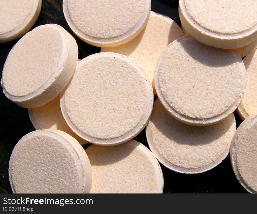 Detail photo of the effervescent tablets background