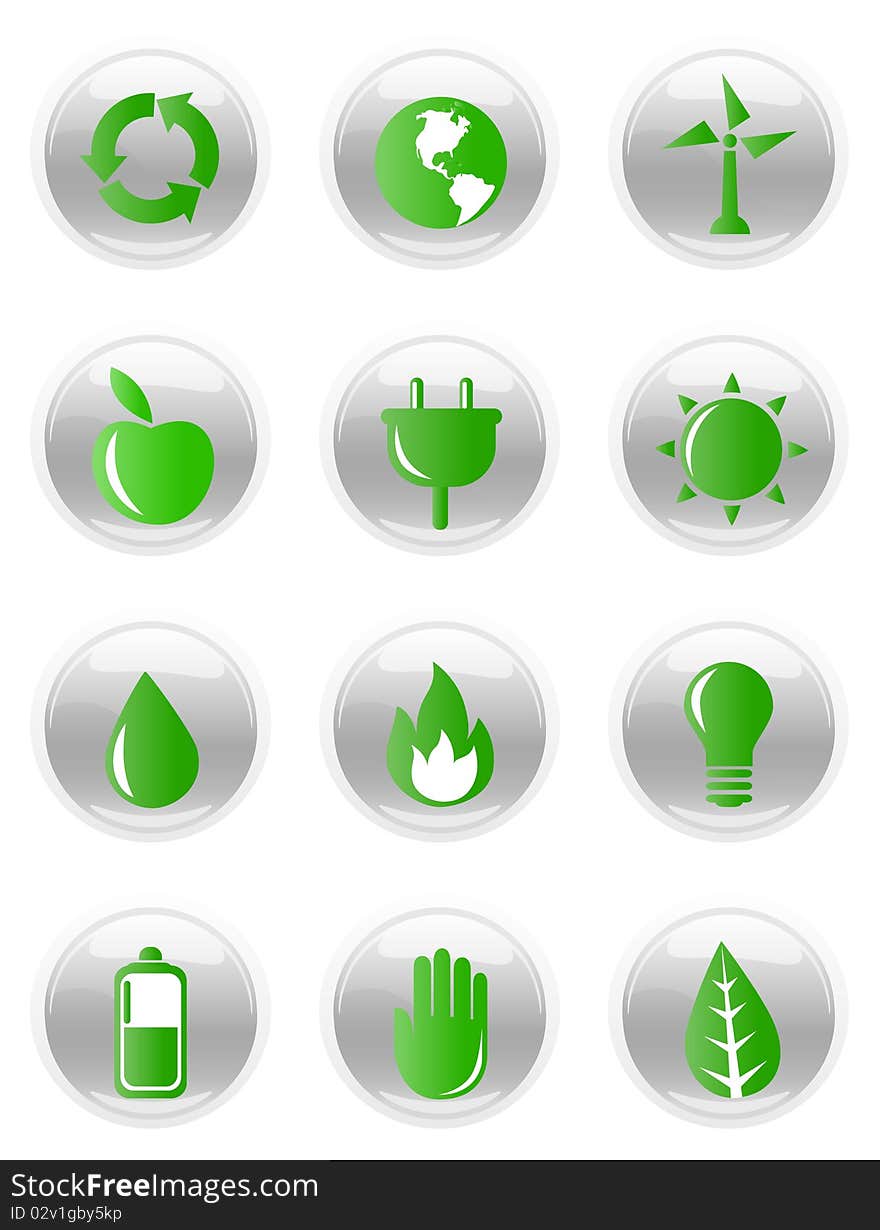 Set of ecology icon illustration vector. Set of ecology icon illustration vector