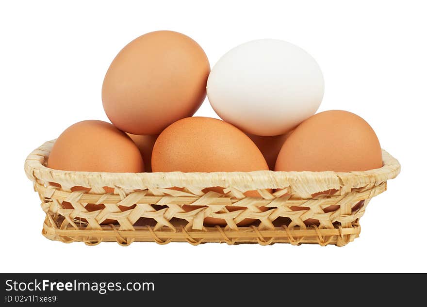 Brown eggs in the basket