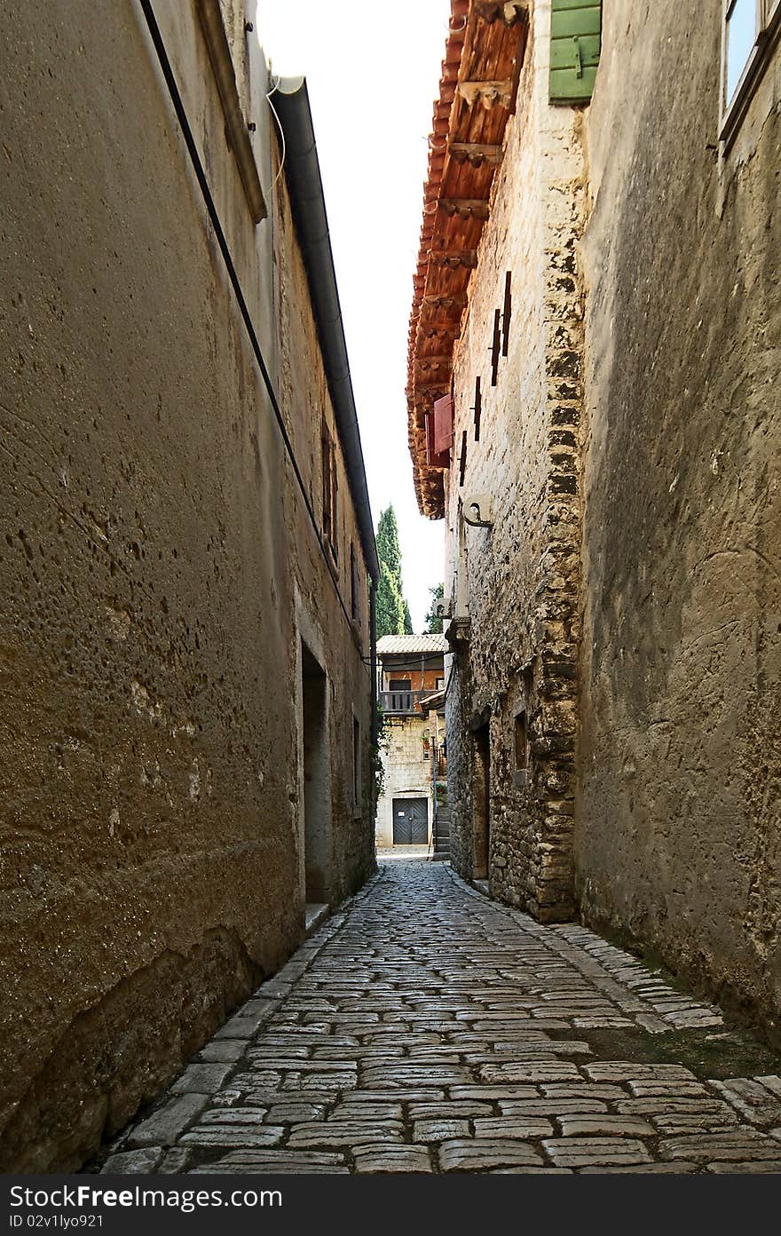 Narrow street of the medieval town