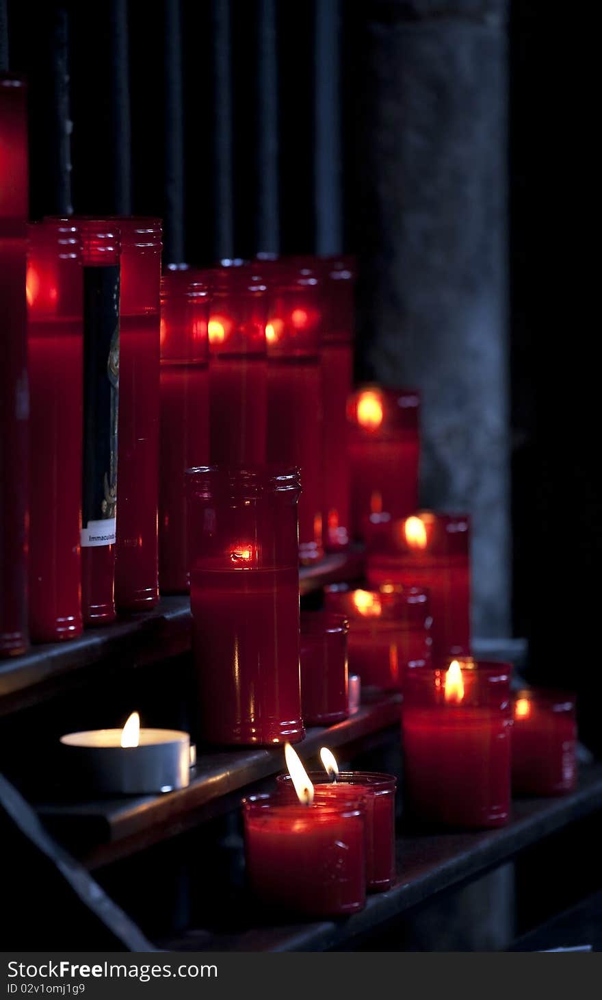 Close-up of candles in Santa Maria del Mar, Barcelona. Close-up of candles in Santa Maria del Mar, Barcelona