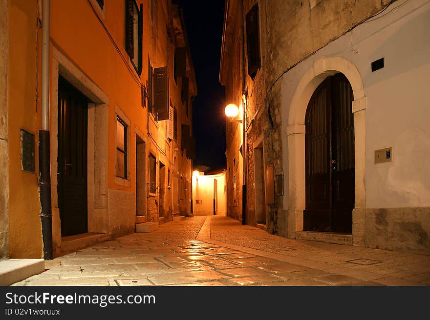 Narrow street of the medieval town