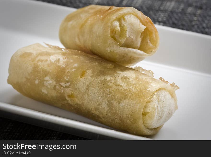 Spring rolls.