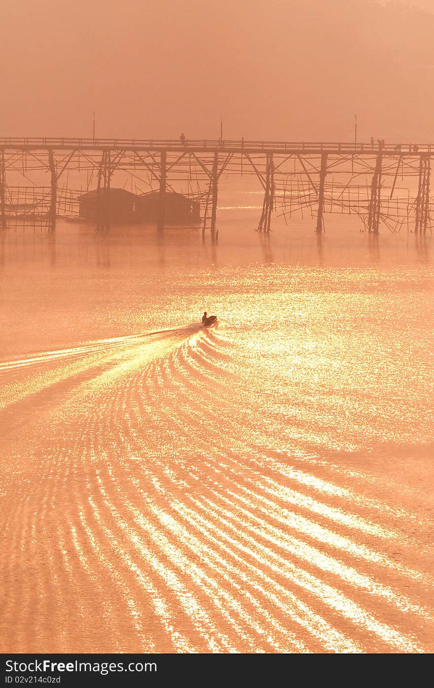 The Wood Bridge at Sangkhlaburi, Kanchanaburi, Thailand