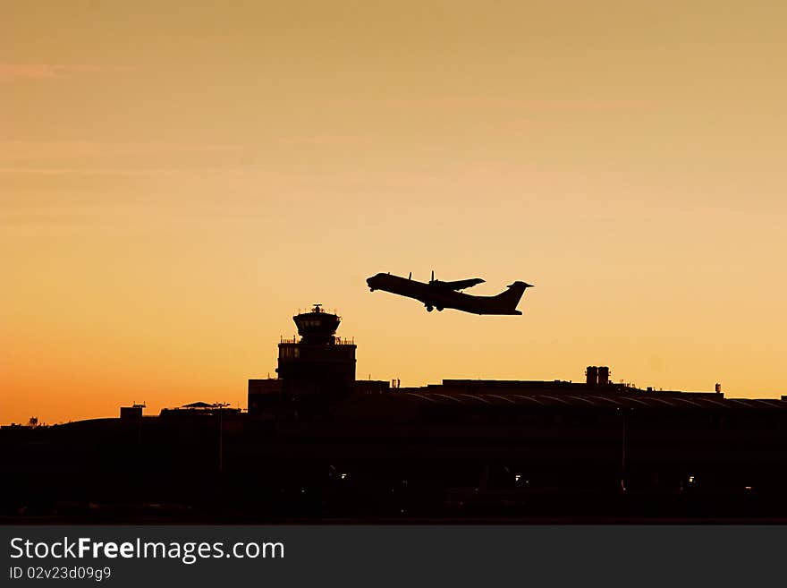 Turboprop Plane Silhouette