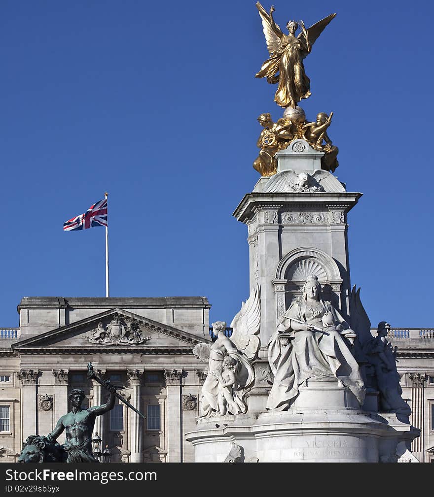 Victoria memorial  and part of Buckingham Palace in London taken on August 23, 2010, in London. Victoria memorial  and part of Buckingham Palace in London taken on August 23, 2010, in London