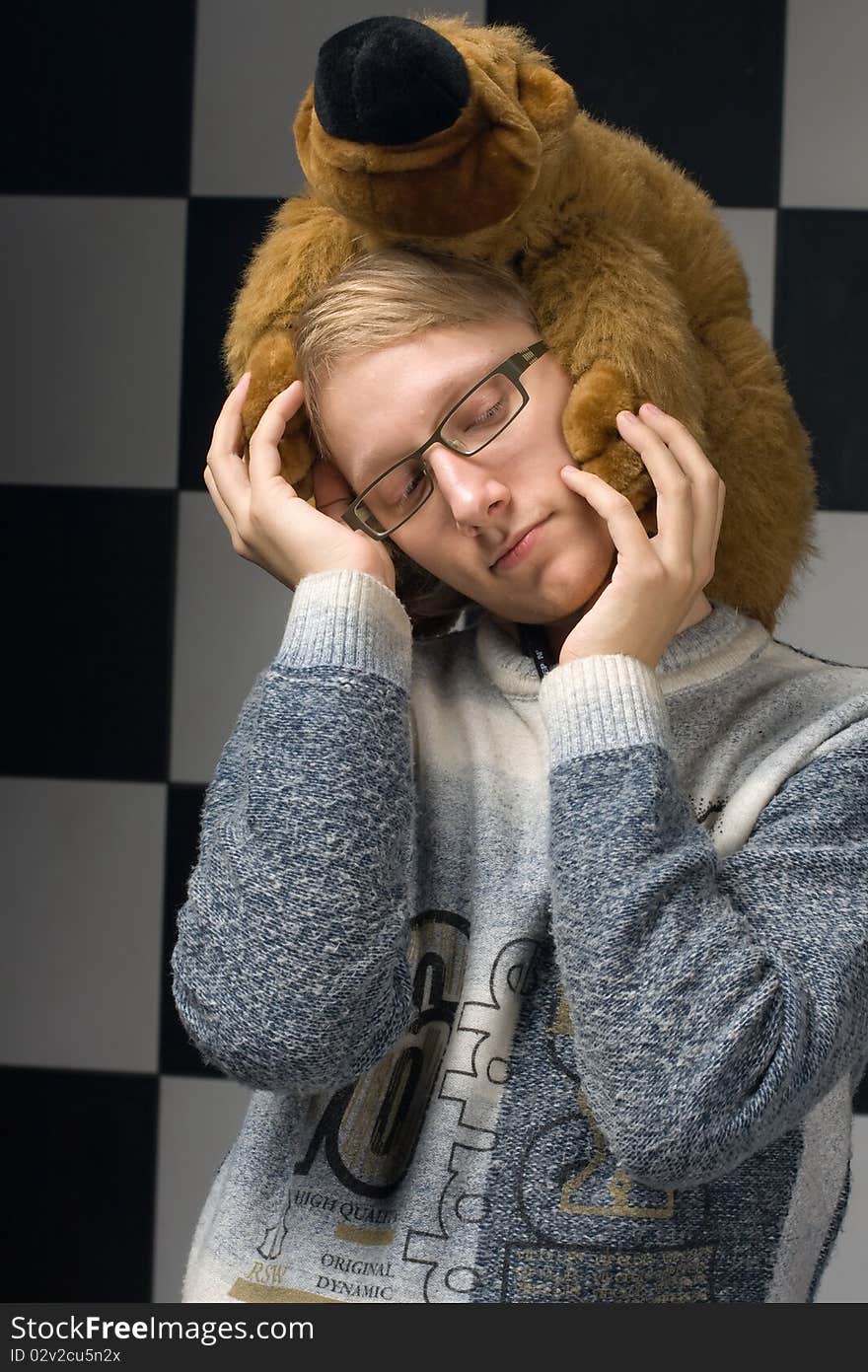 Boy with toy-bear