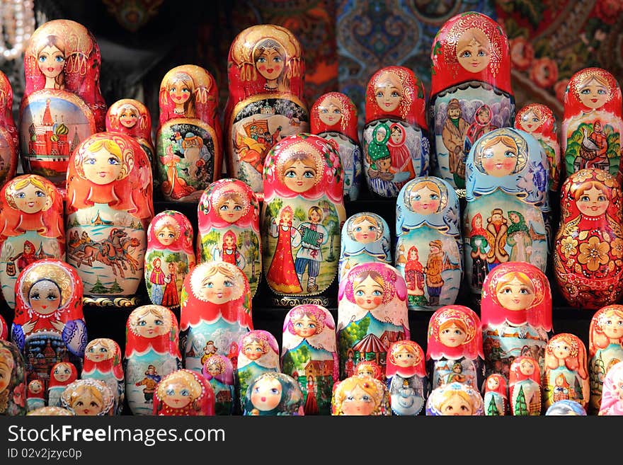 Russian wooden toy called matryoshka. Russian wooden toy called matryoshka