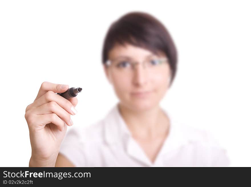 Young Businesswoman With Pen