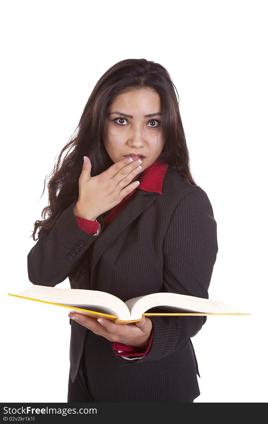 Girl shocked by book