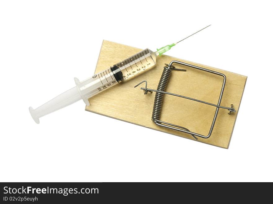 Mousetrap and syringe