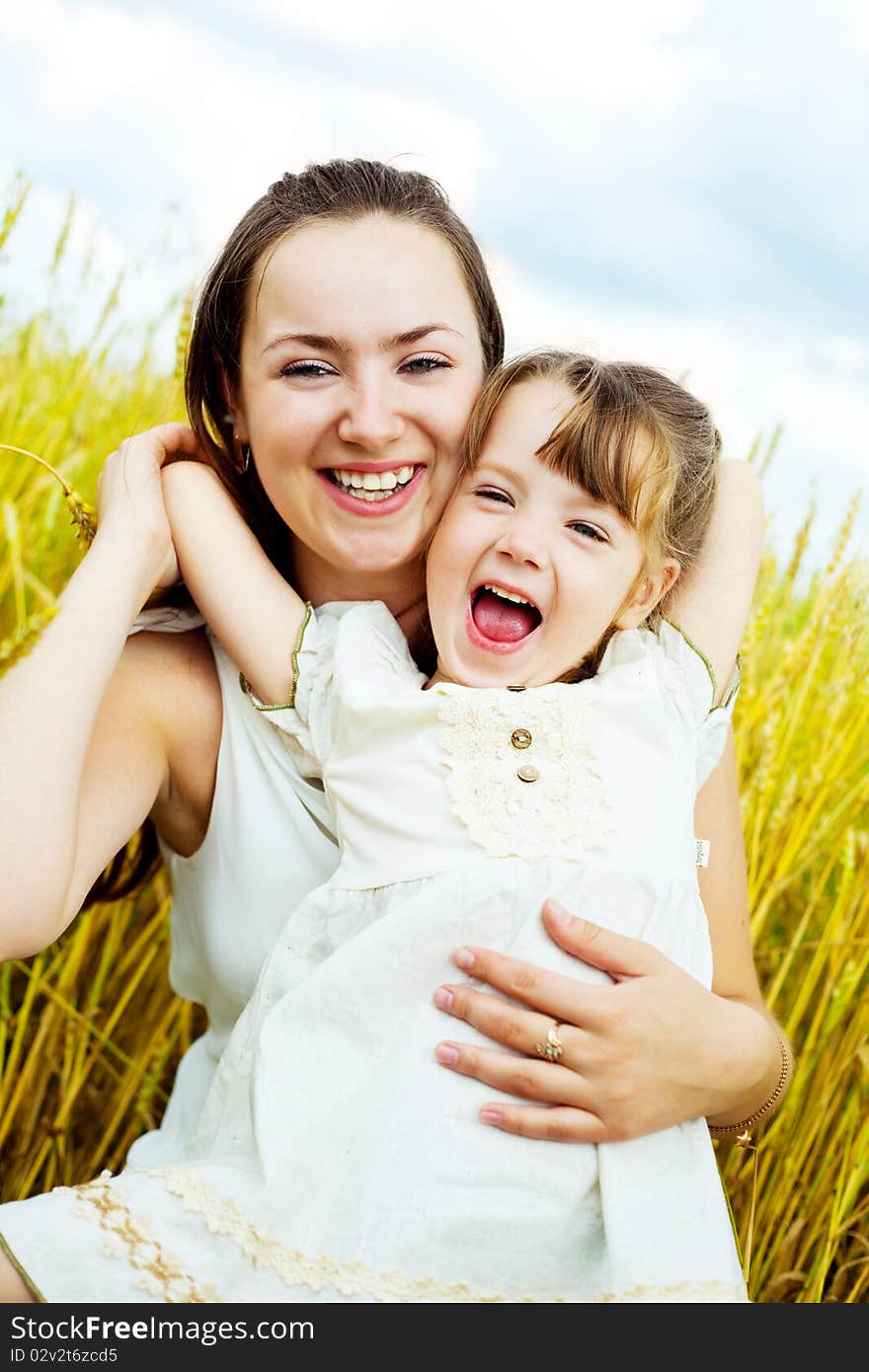 Happy mother and daughter