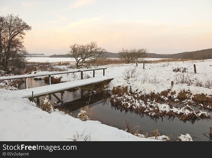 Brook In Winter Time.