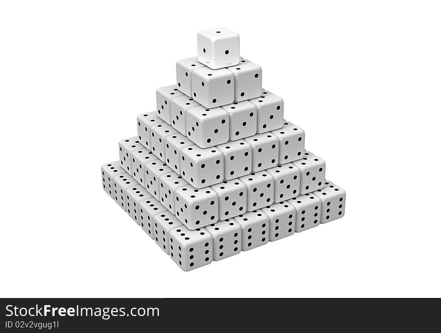 Pyramid made of dices