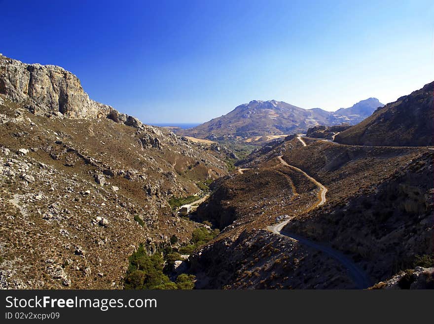 Mountain scene in the Crete. Mountain scene in the Crete