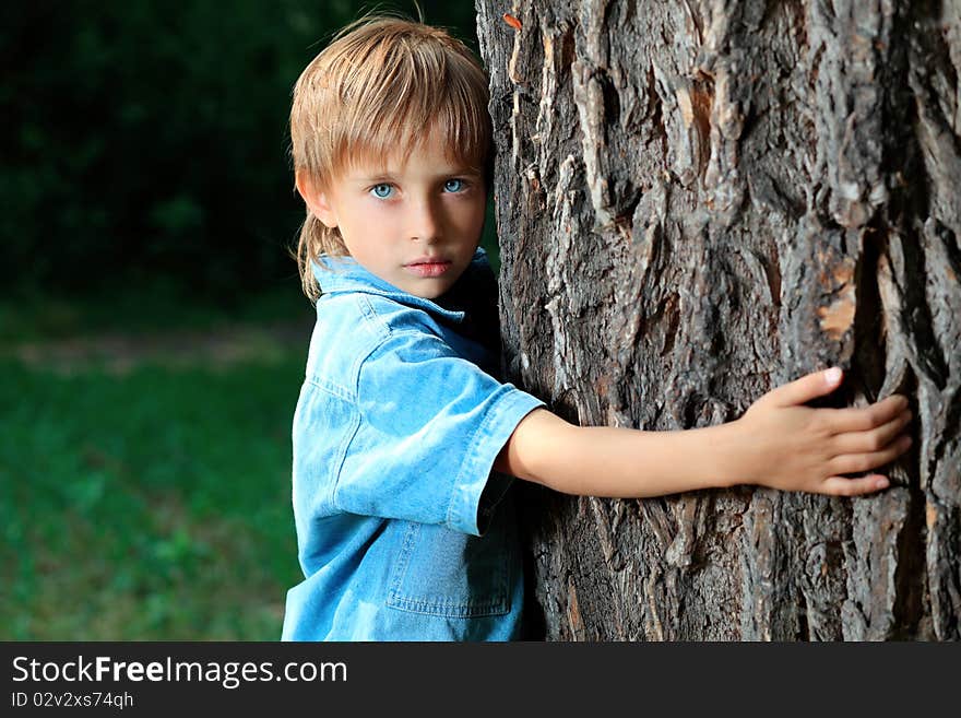 Portrait of a cute little boy outdoor. Portrait of a cute little boy outdoor.