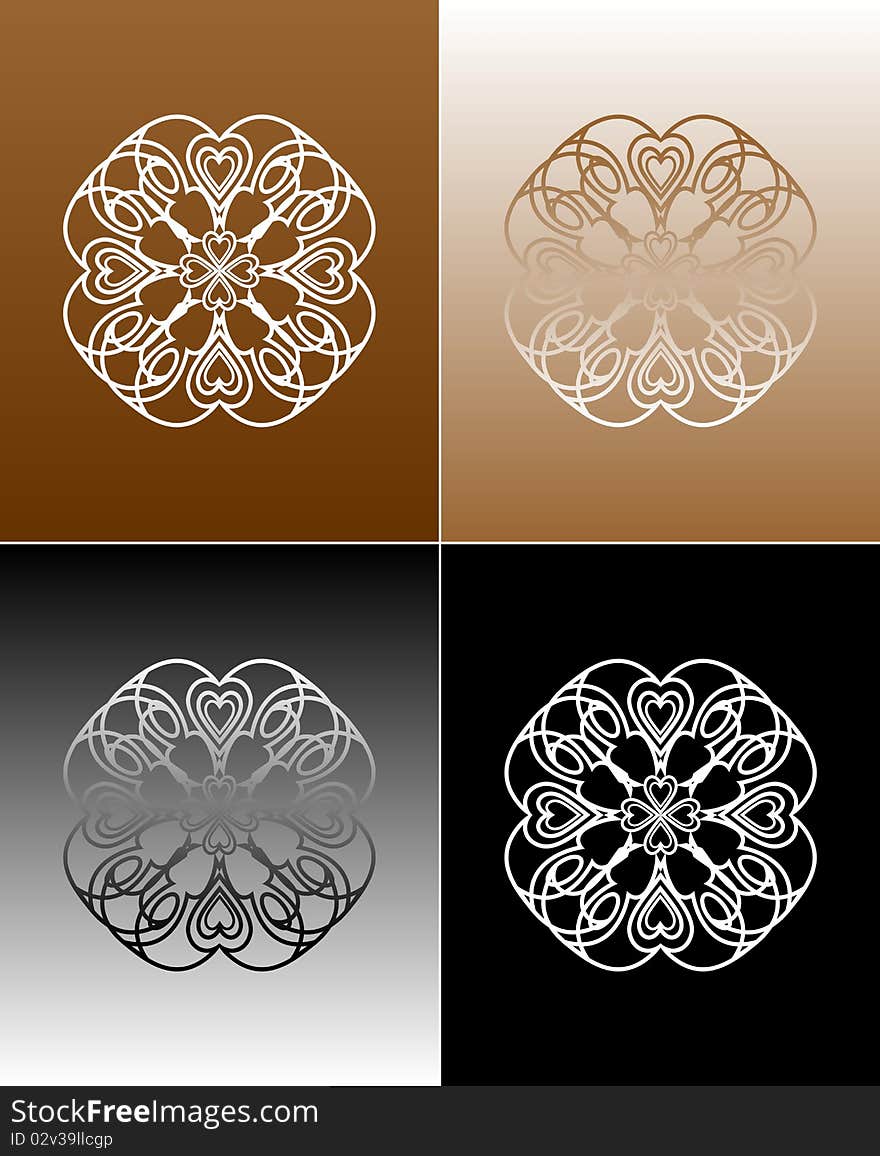 Isolated ornaments on different backgrounds