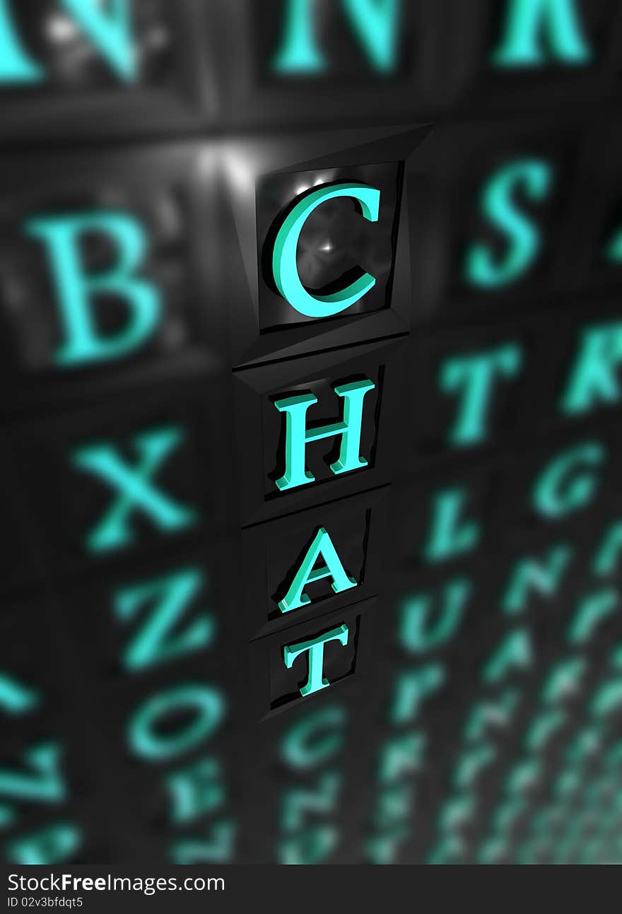 Chat word on 3d board