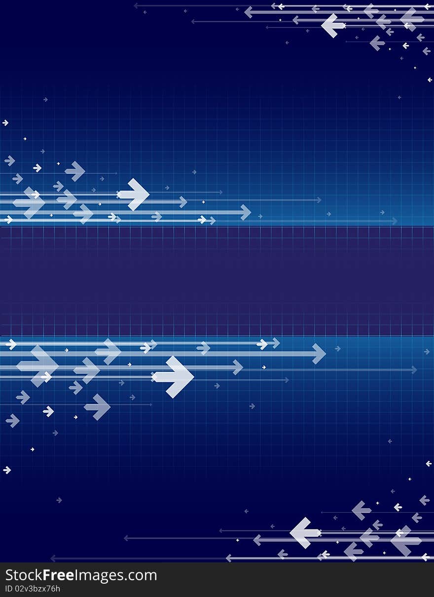 Abstract Blue Background With Arrows