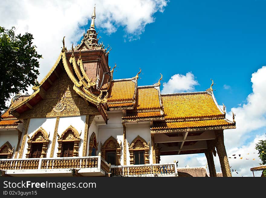 Traditional Thai style church in temple thailand