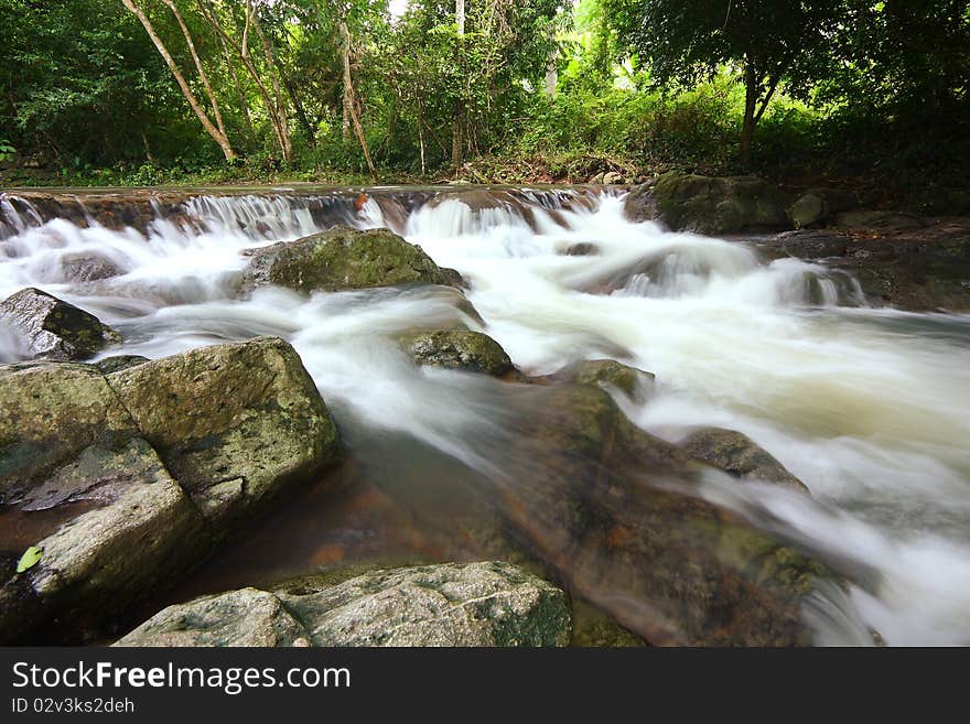 The stream in Jad Kod forest, Thailand.