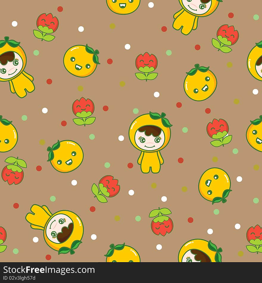 Illustration of seamless pattern in cartoon style. easy to repeat as wallpaper. Illustration of seamless pattern in cartoon style. easy to repeat as wallpaper.