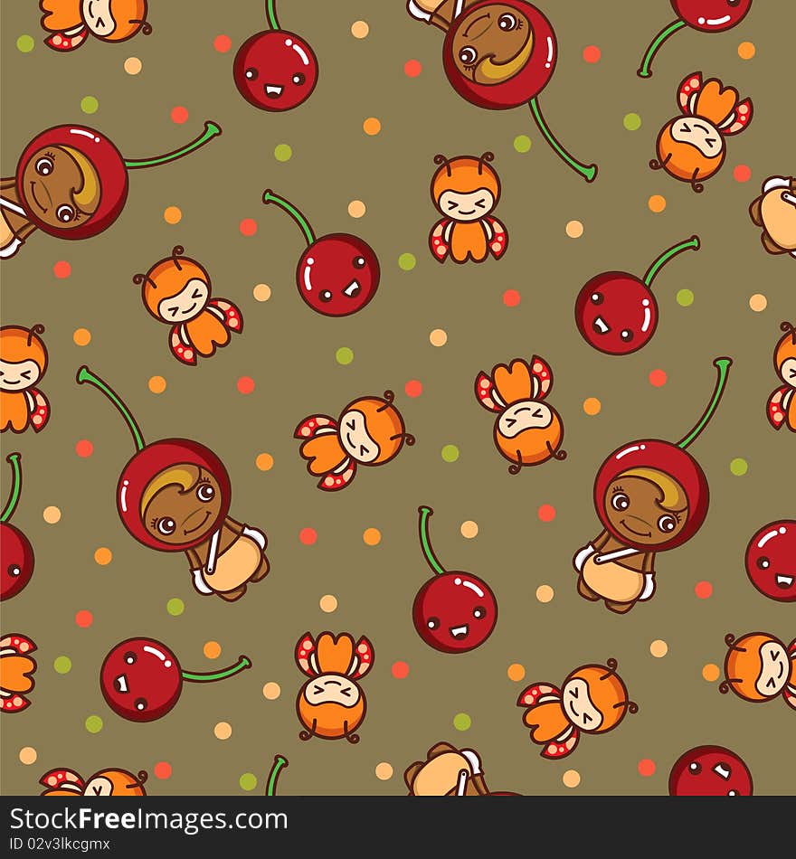 Illustration of seamless pattern in cartoon style. easy to repeat as wallpaper. Illustration of seamless pattern in cartoon style. easy to repeat as wallpaper.