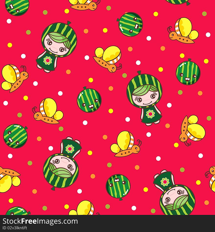 Illustration of seamless pattern in cartoon style. easy to repeat as wallpaper. Illustration of seamless pattern in cartoon style. easy to repeat as wallpaper.