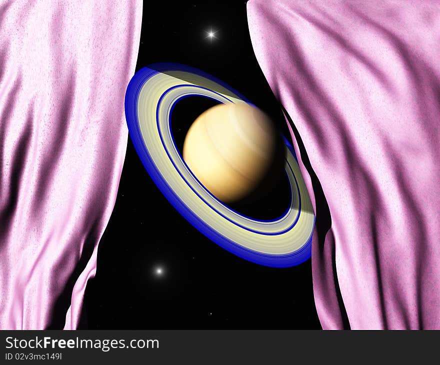 Abstract scene of the planet saturn. Abstract scene of the planet saturn