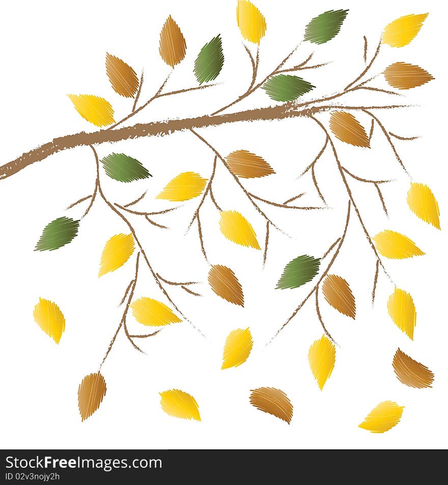 Branch With Autumn Leaves