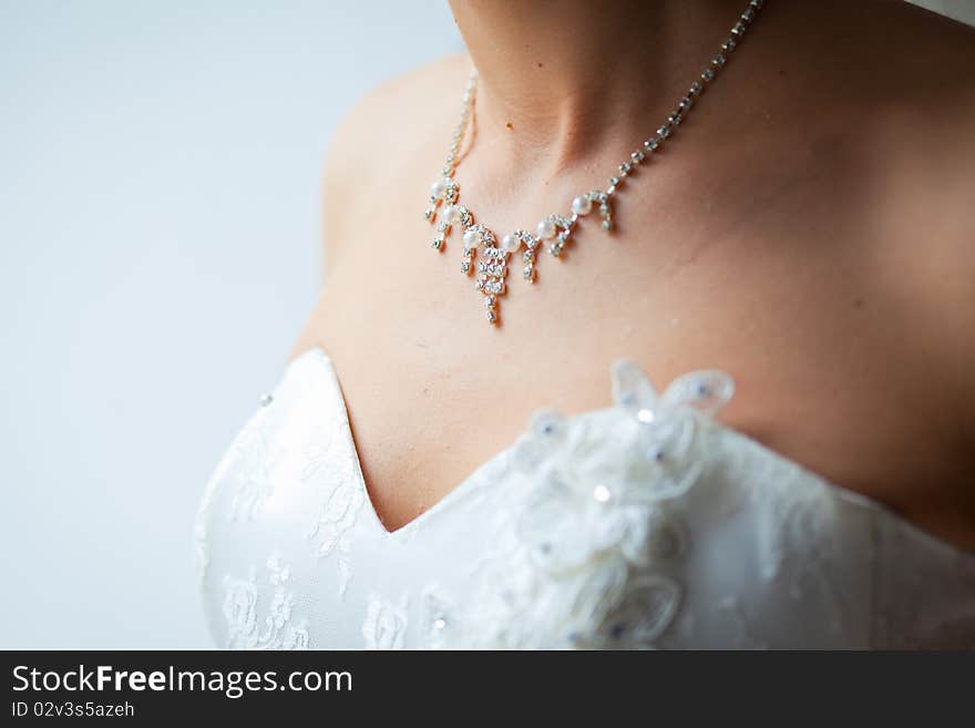 Adornment on neck of young bride