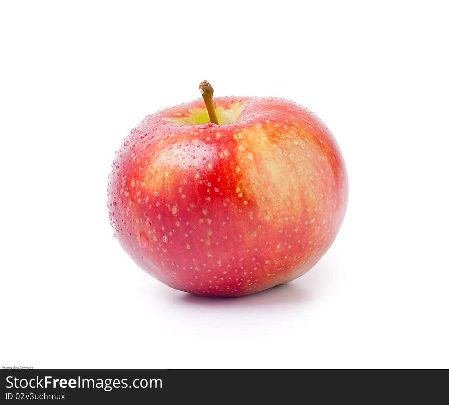 Juicy, red apples  isolated on white background.