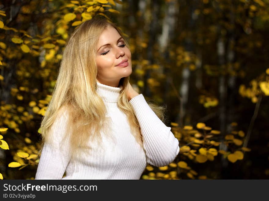 Girl In The Autumn Forest