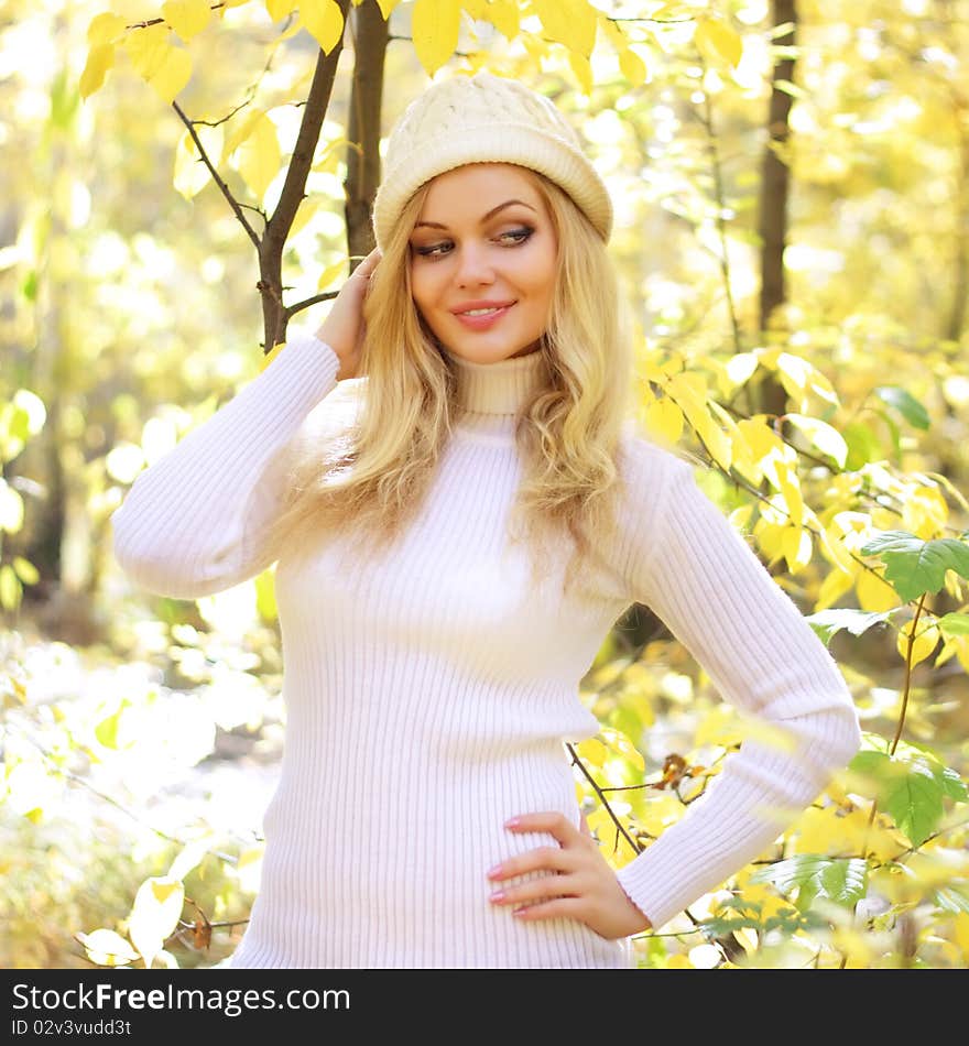 Girl in the autumn forest