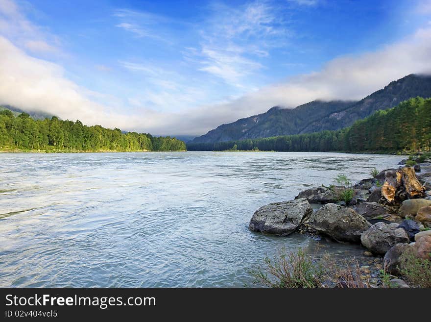 Beautiful hill valley, wild nature panorama, Altai. Beautiful hill valley, wild nature panorama, Altai