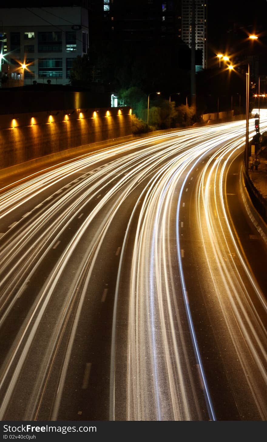 Light trails of traffic an night