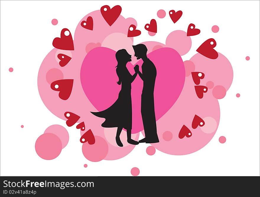 Image of a man and woman who kiss on valentine day. Image of a man and woman who kiss on valentine day.